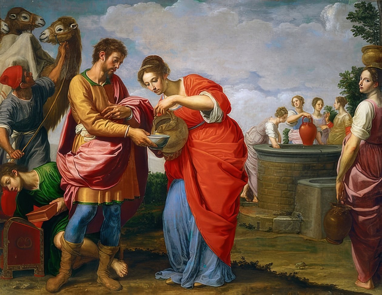 Rebekka und Elieser am Brunnen von Ottavio Vannini
