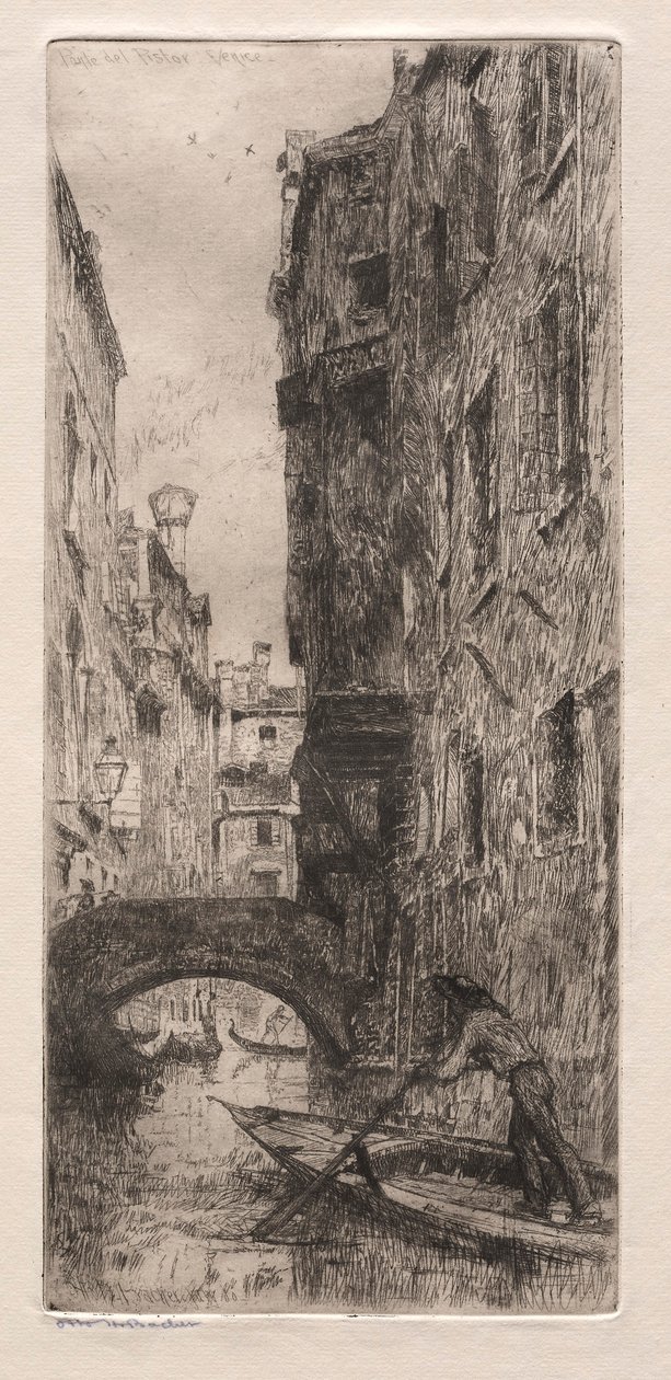 Radierungen von Venedig: Ponte del Pistor, Venedig, 1880 von Otto H. Bacher