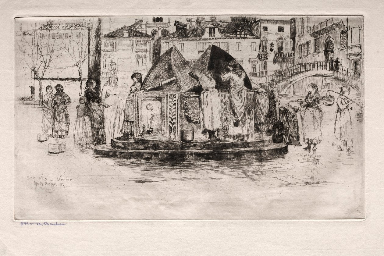 Radierungen von Venedig: Pozzo San Vio, 1882 von Otto H. Bacher