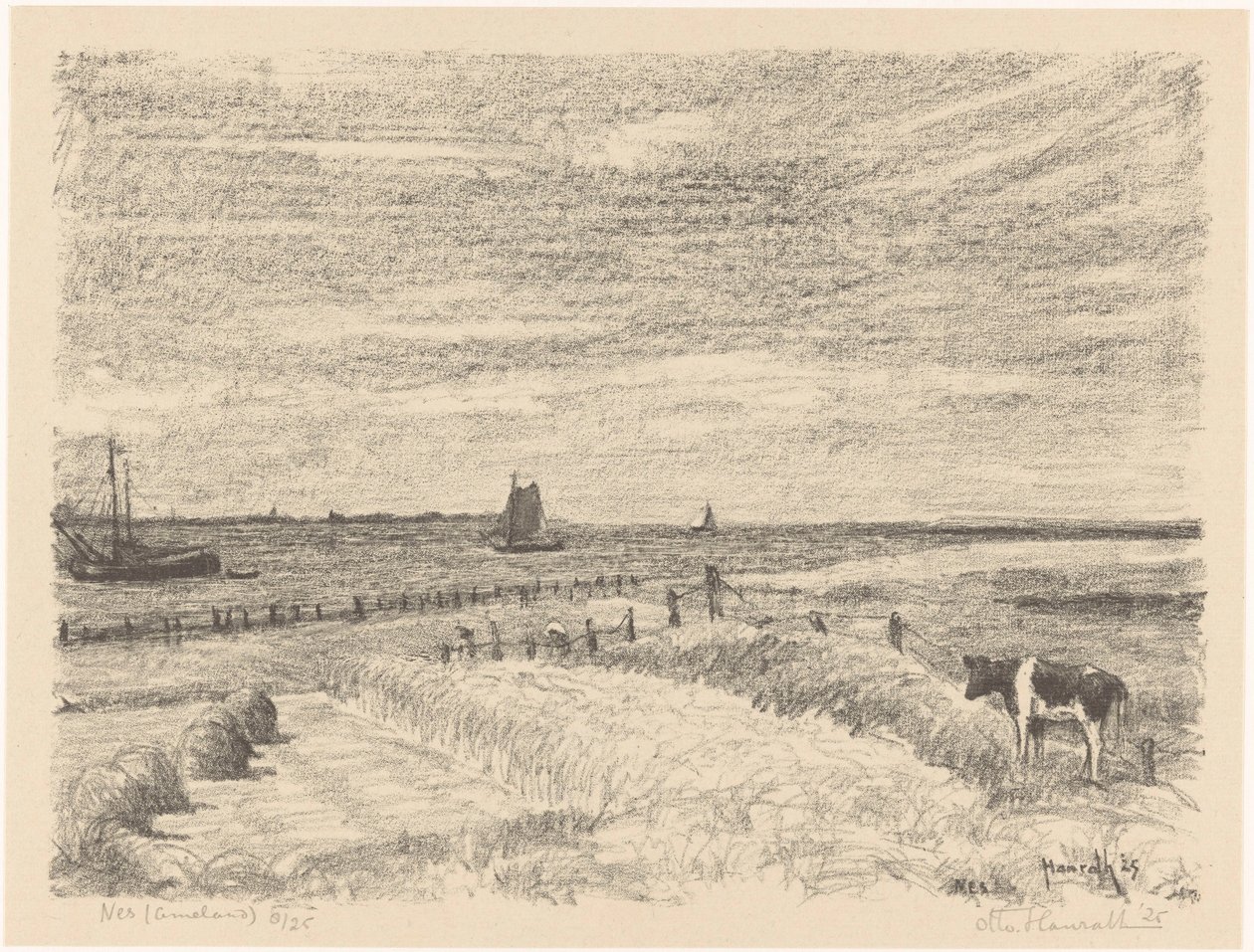 Nes (Ameland) von Otto Hanrath (signed by artist)