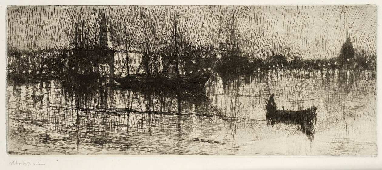 Regnerische Nacht, ca. 1880-82 von Otto Henry Bacher