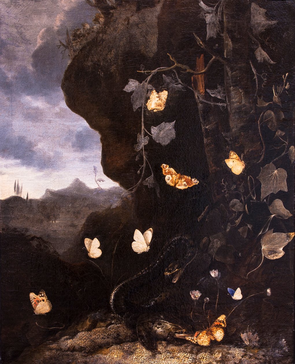 Schlangen, Kröten und Schmetterlinge von Otto Marseus van Schrieck