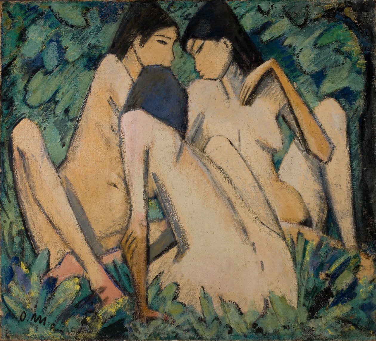Drei Mädchen im Wald, um 1920 von Otto Muller or Mueller