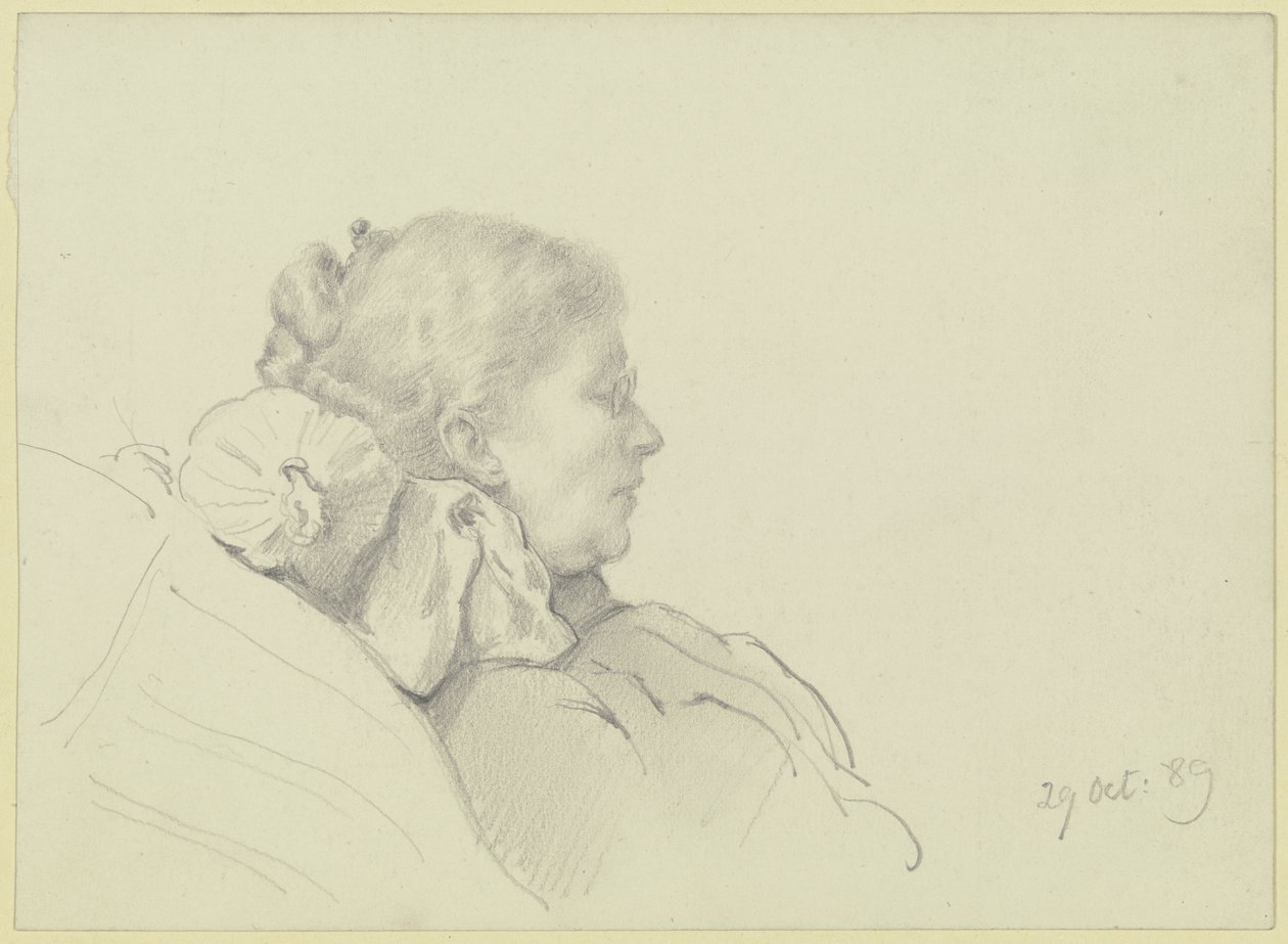 Luise Scholderer beim Lesen von Otto Scholderer