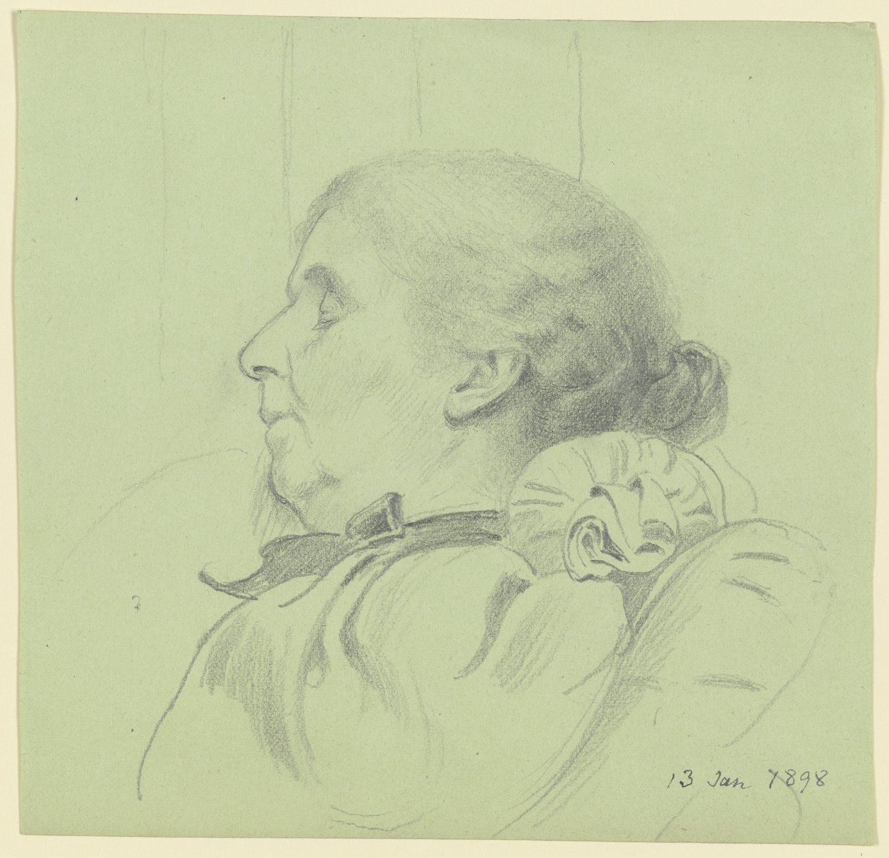 Luise Scholderer schlafend von Otto Scholderer