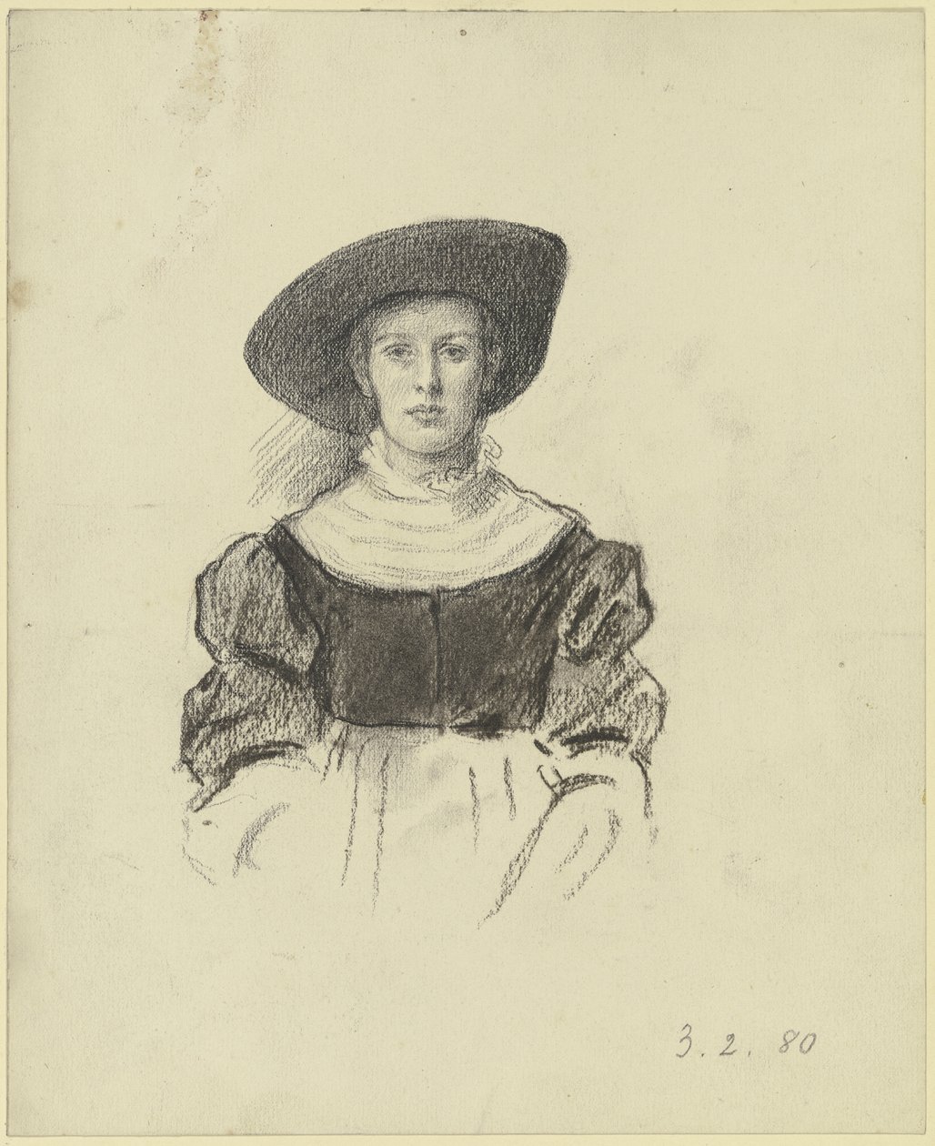 Portia aus der "Vorbereitung zum Kostümball" von Otto Scholderer