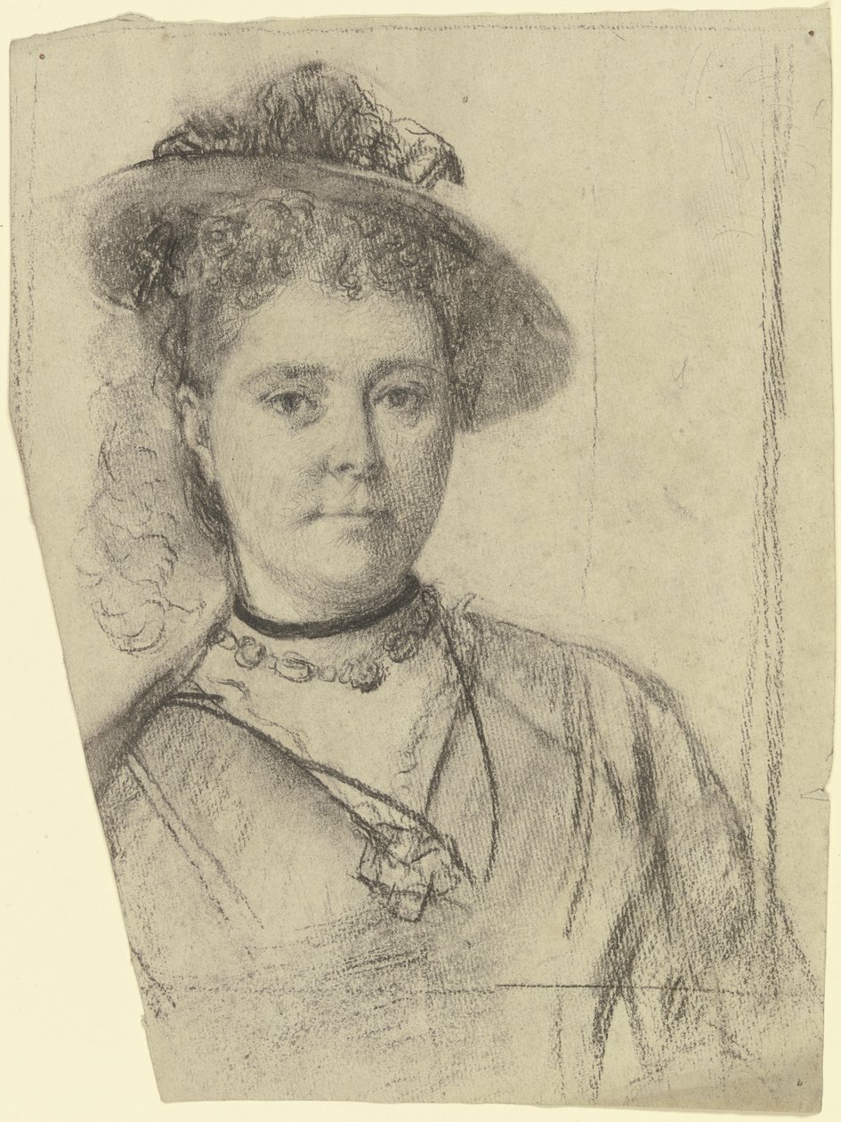 Porträt einer Dame mit Hut von Otto Scholderer