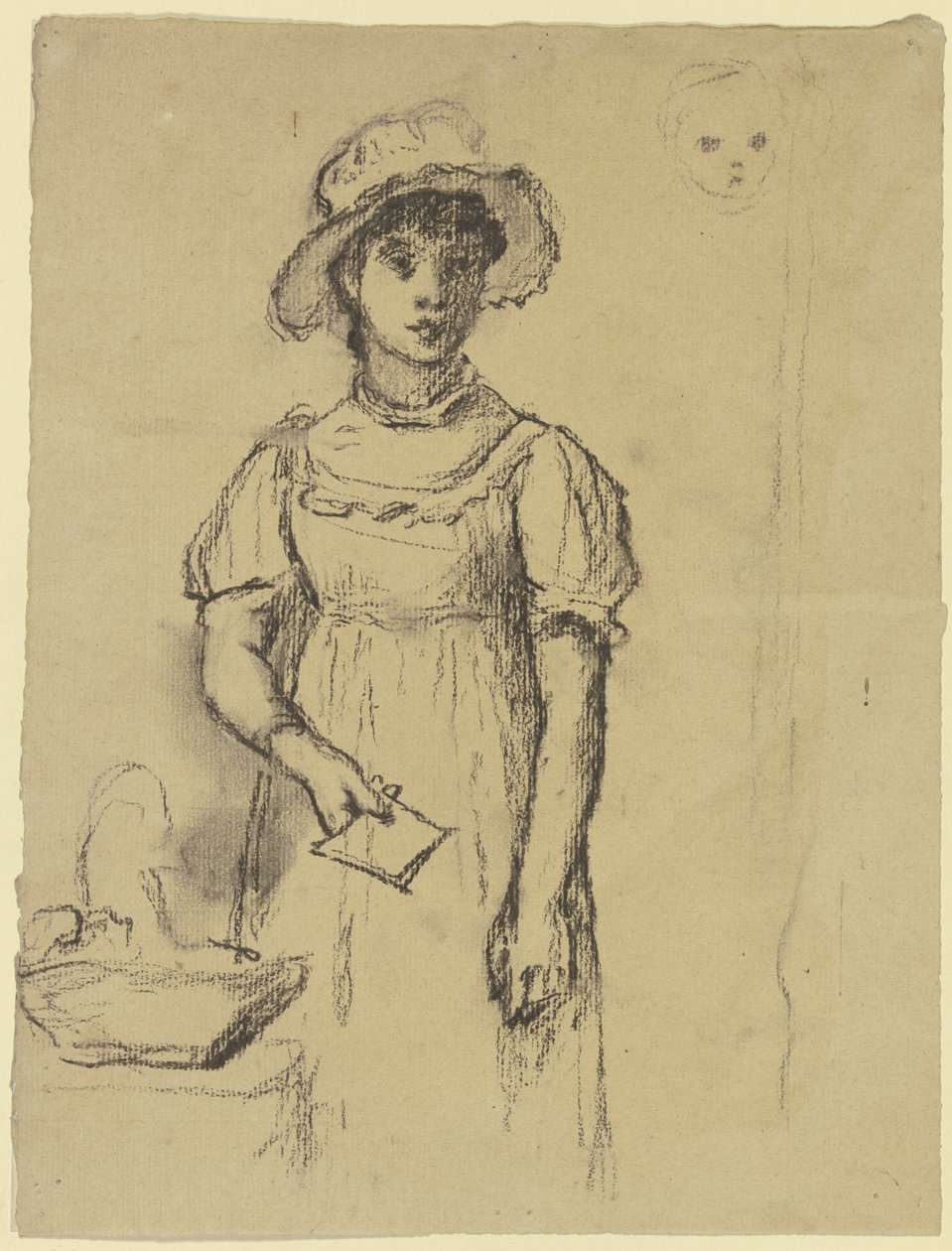 Stehendes Mädchen mit Brief von Otto Scholderer