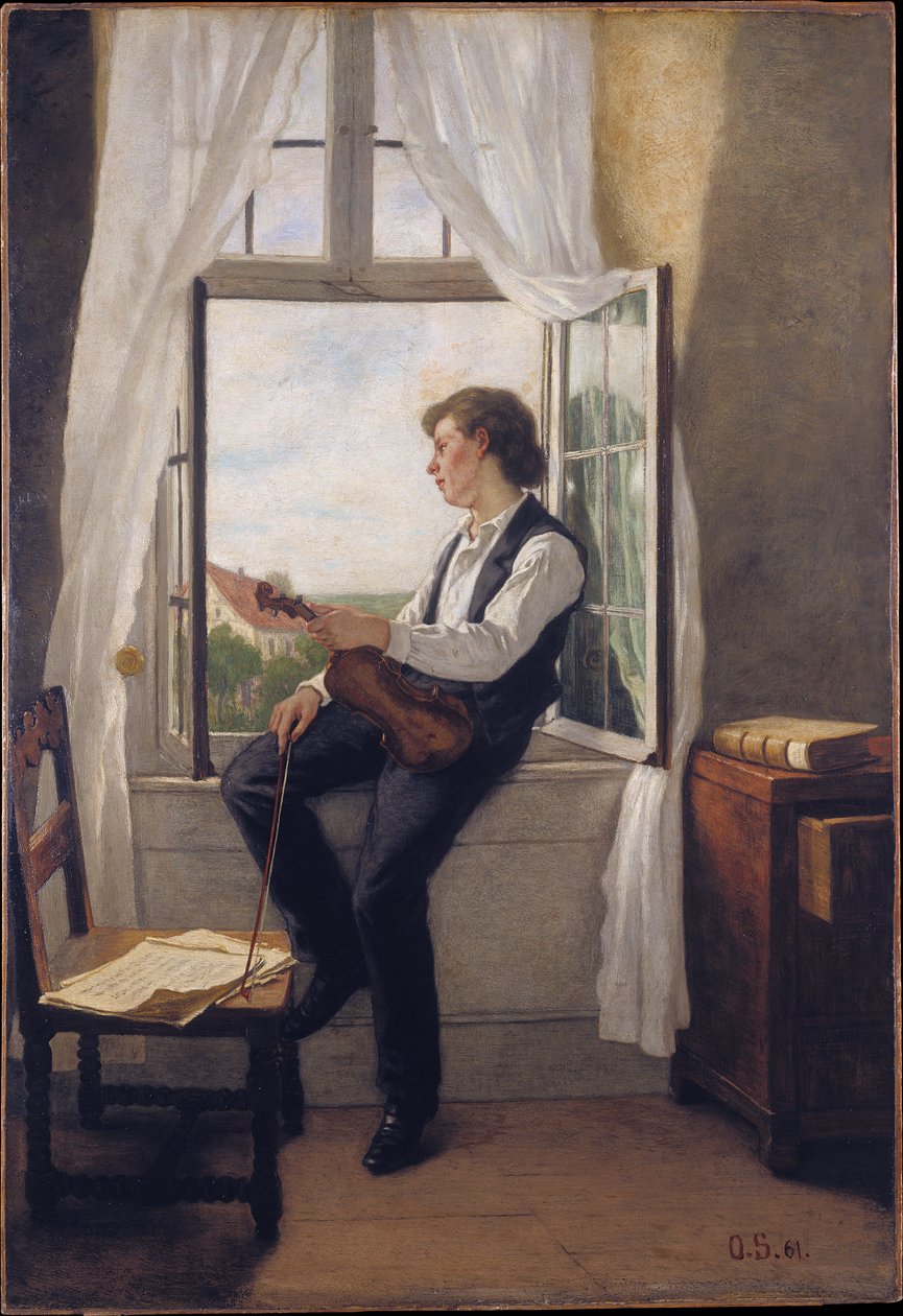 Der Geiger am Fenster von Otto Scholderer