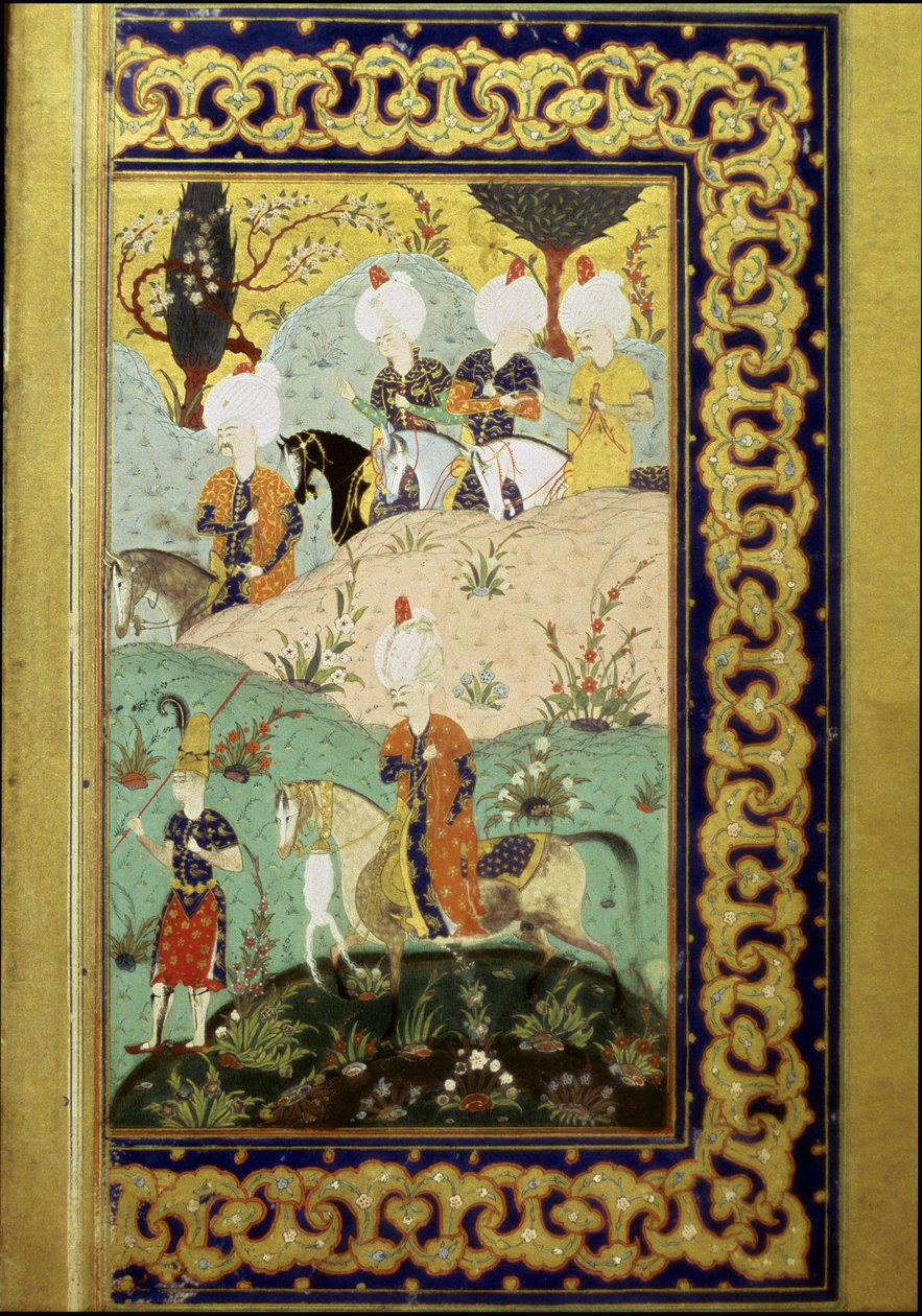 Darstellung von Sultan Selim I genannt der Schreckliche (1470-1520) zu Pferd. Miniatur aus dem 