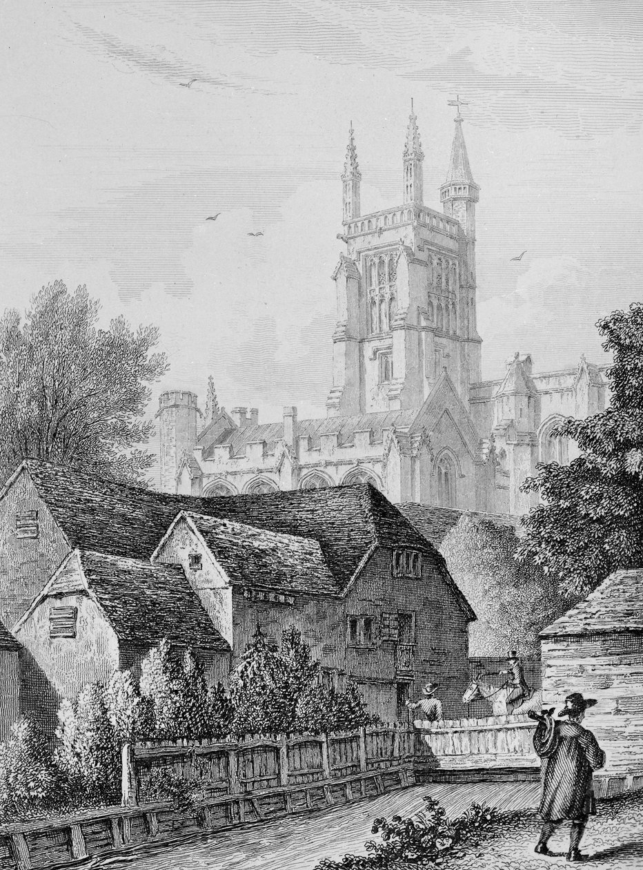 College Tower, Bibliothek und Mühle Winchester, ca. 1830 von Owen Brown Carter