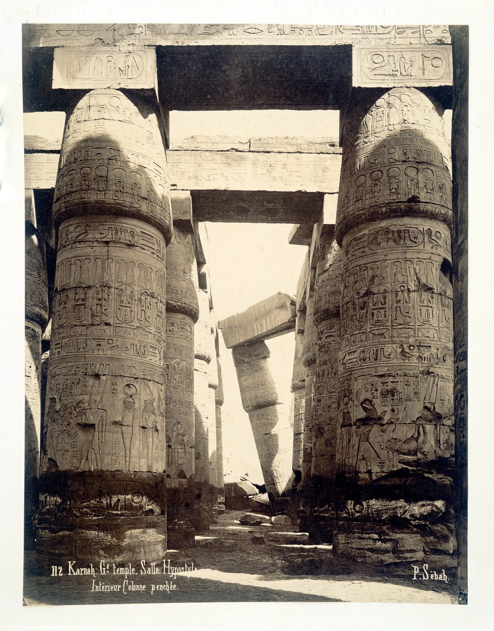 Hypostylhalle, Tempel des Amun-Re, Karnak, Ägypten, 1878 von P Sebah