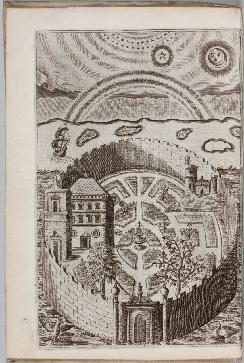 Illustration aus "Partheneia Sacra: Oder Der Geheimnisvolle und Köstliche Garten der Heiligen Parthenes Symbolisch Dargestellt und Mit Frommen Geräten und Emblemen für die Unterhaltung Frommer Seelen Bereichert", von Henry Hawkins, 1633 von P. van Langeren