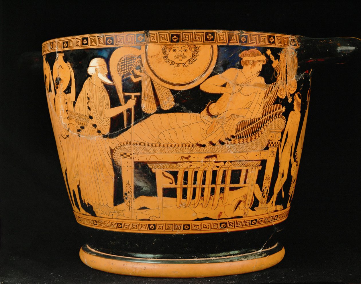 Trojanischer König Priamus bittet Achilles um den Leichnam seines getöteten Sohnes Hector von Painter Brygos