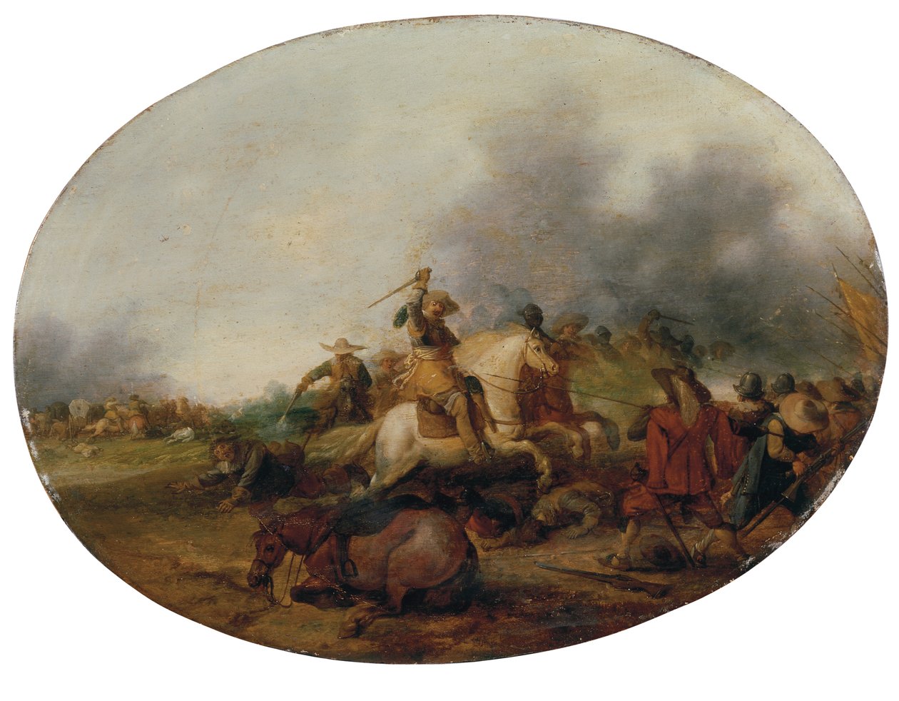 Kavalleriegefecht mit gefallenem Pferd von Palamedes Palamedesz