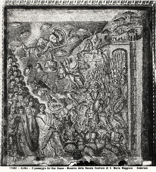 Der Durchzug durchs Rote Meer, aus dem Mittelschiff (Mosaik) von Paleo Christian