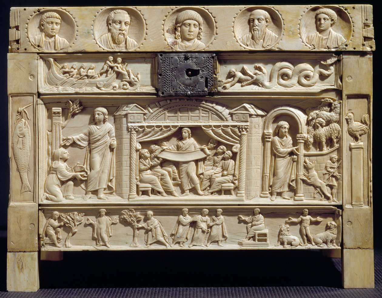 Reliquiar mit Szenen aus dem Alten und Neuen Testament von Paleo Christian
