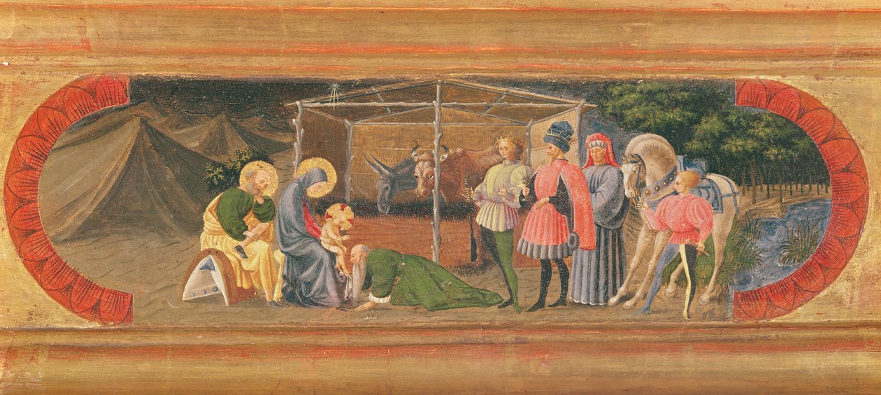 Die Quarata Predella, die die Anbetung der Könige darstellt von Paolo Uccello