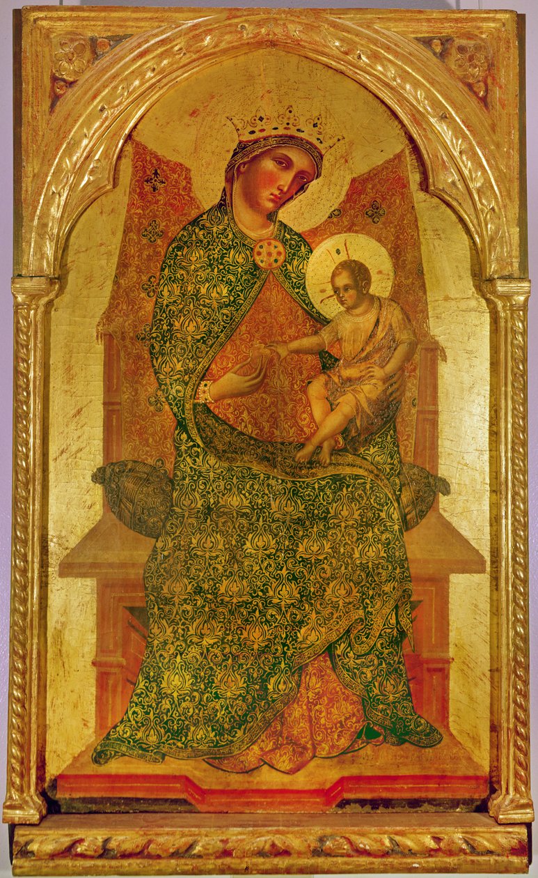 Jungfrau und Kind im zentralen Panel eines Polyptychons, 1354 von Paolo Veneziano