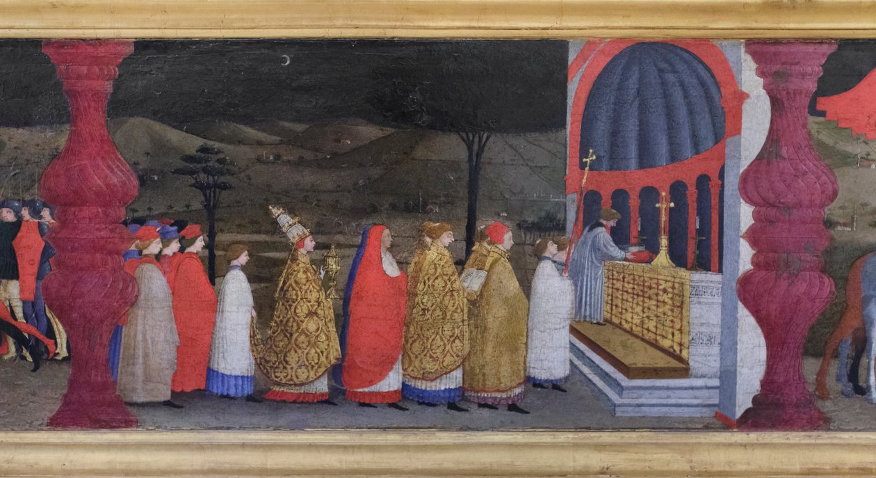 Predella der Entweihung der Hostie (Detail) von Paolo Uccello