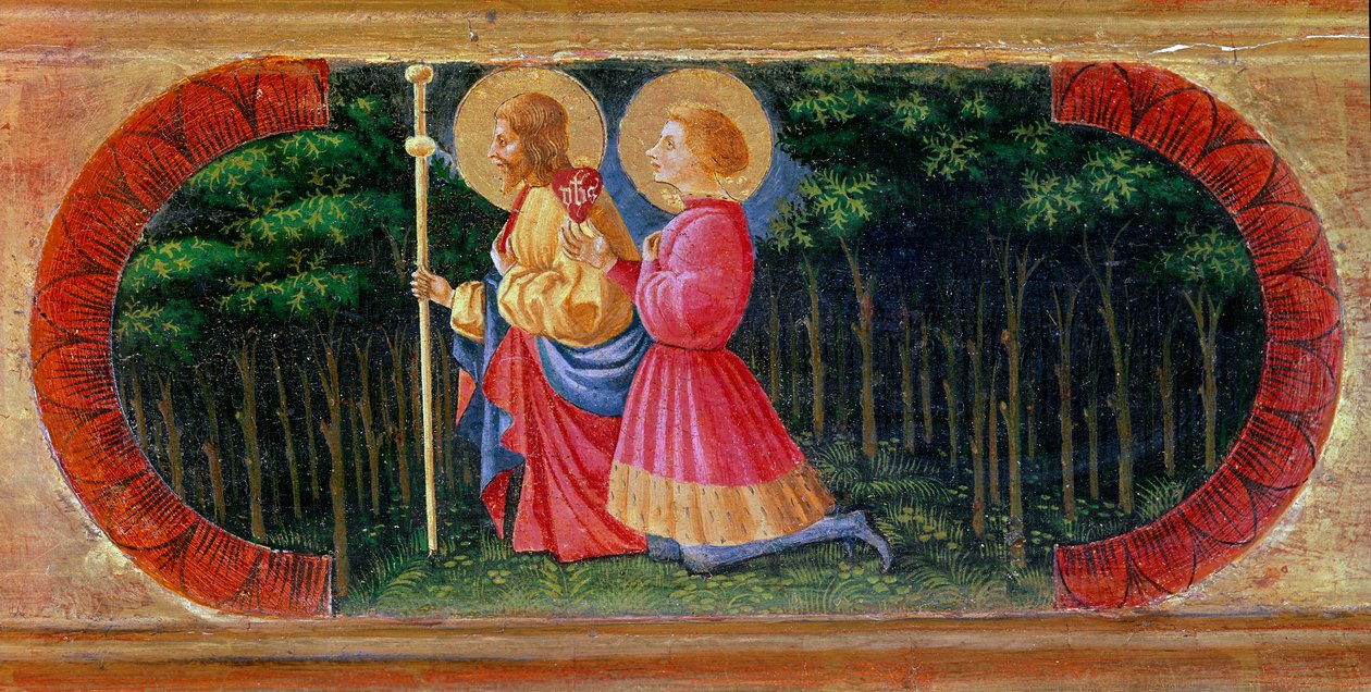 Heilige Jakobus und Ansano beim Beten. Gemälde von Paolo di Dono, genannt Paolo Uccello (1397-1475) von Paolo Uccello