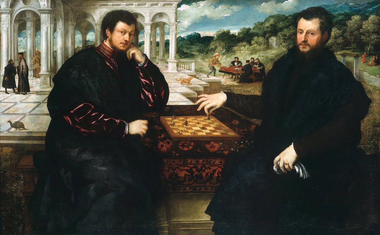 Zwei Schachspieler, um 1545 von Paris Bordone