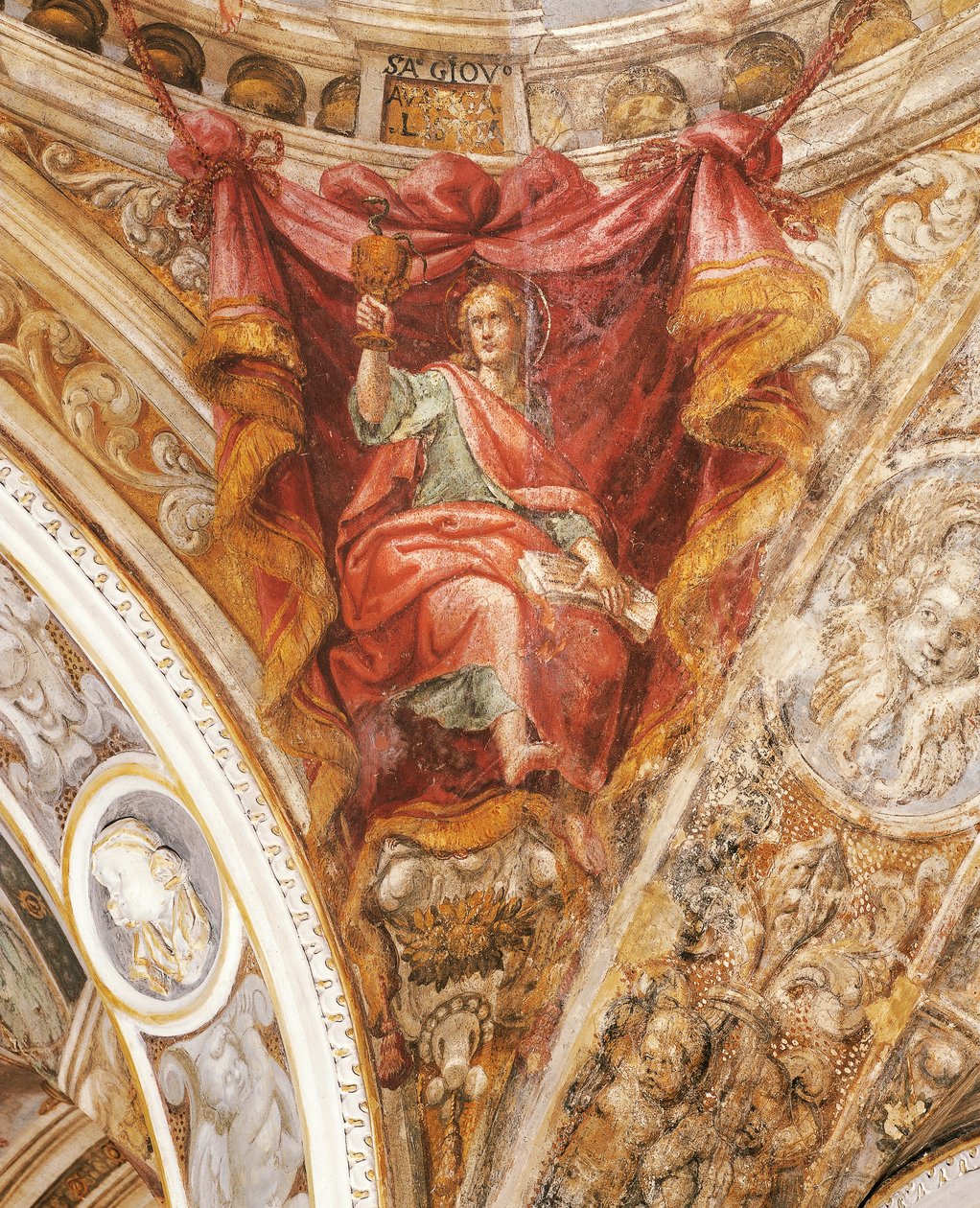 St. Hilarius von Poitiers von Francesco Mazzola, bekannt als Parmigianino (1503-1540), Fresko, Kirche San Giovanni Evangelista, Parma von Parmigianino