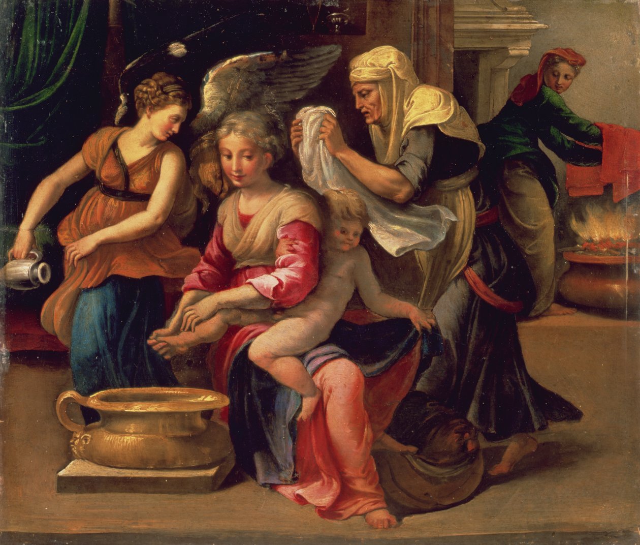 Baden eines Babys von Parmigianino