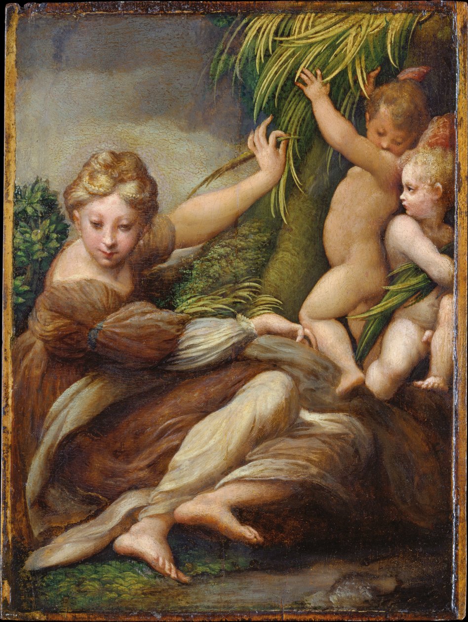 Märtyrerin mit Engeln (Heilige Katharina von Alexandrien?) von Parmigianino