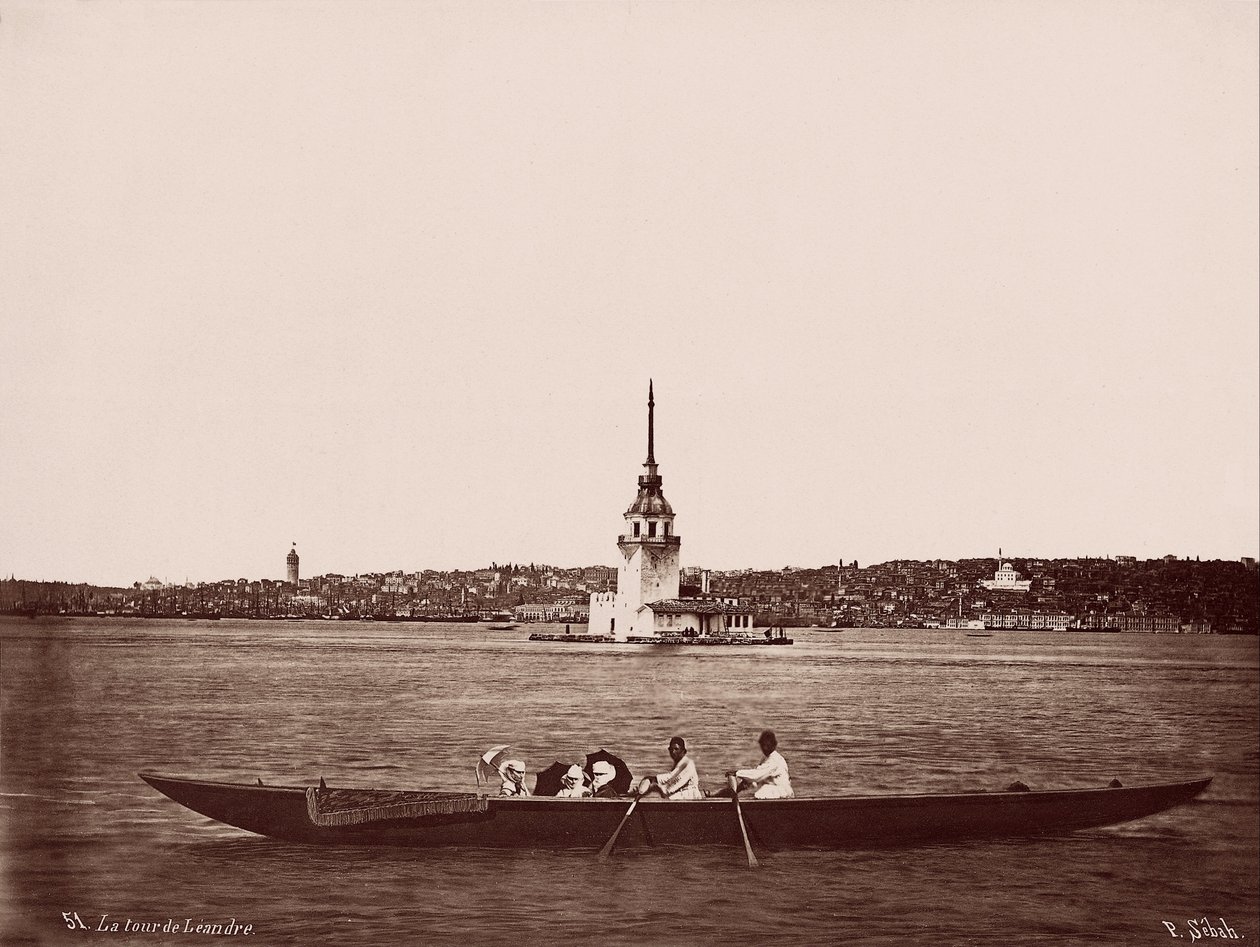 Kız Kulesi, Galata und Fındıklı Wohngebiete von Pascal Sébah