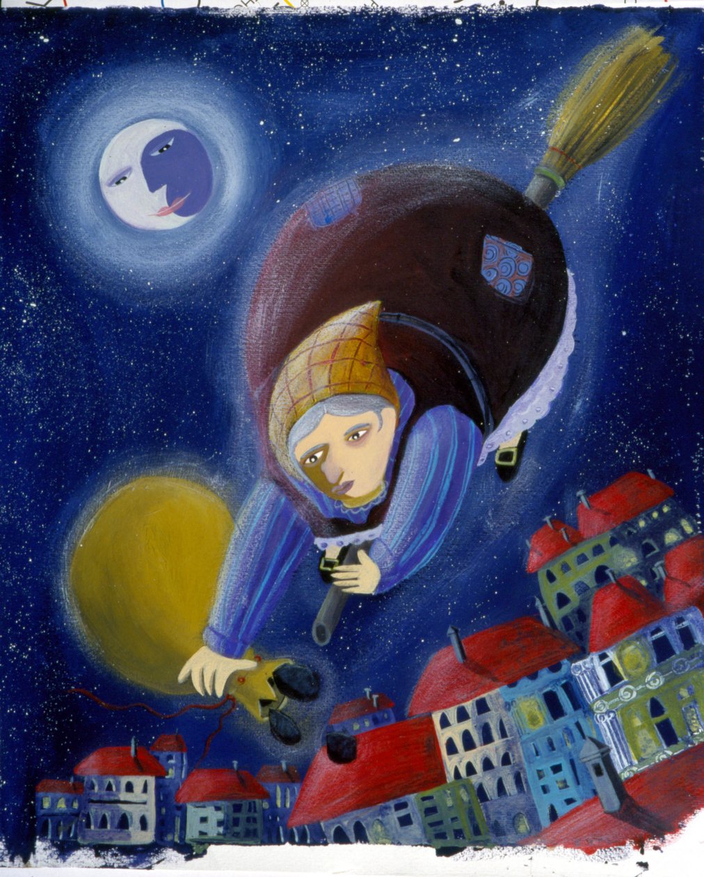 Die „Befana“ auf ihrem Besen - Illustration von Patrizia La Porta von Patrizia La Porta