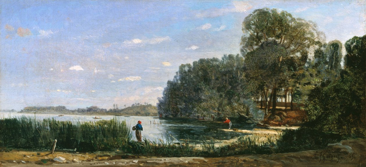 Die Ufer der Seine bei St.-Ouen, 1865 von Paul Camille Guigou