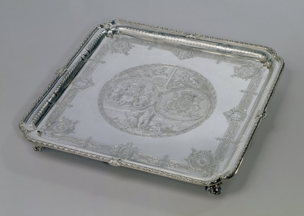 Der Walpole-Teller, 1728 (Silber) von Paul de Lamerie