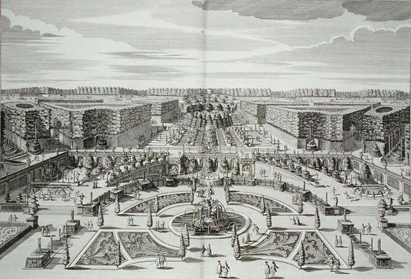 Die Große Kaskade des Fürstlichen Lustschlosses und Gärten, Berlin, graviert von Karl Remshard, veröffentlicht ca. 1711-16 (Gravur) von Paul Decker