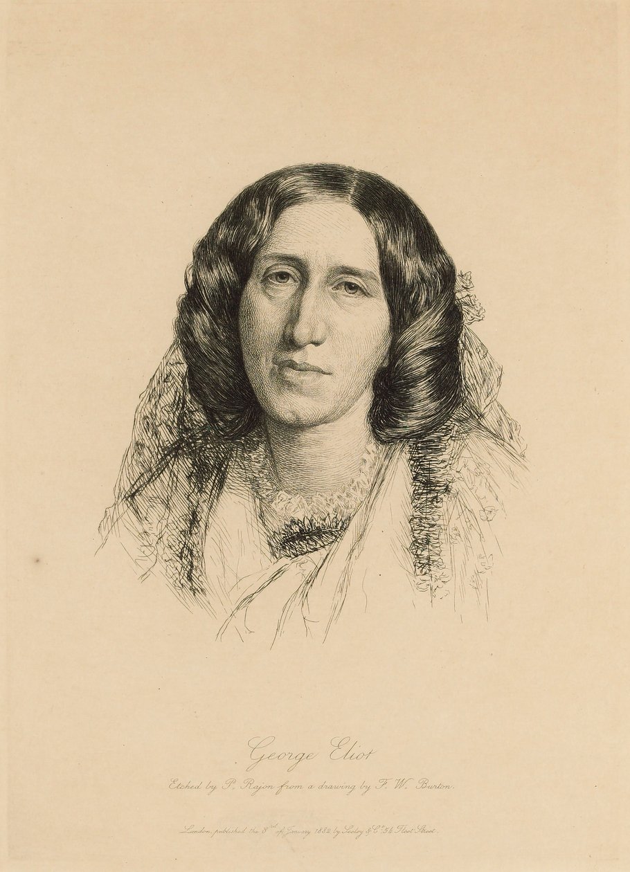 Porträt von George Eliot 1819-1880 von Paul Adolphe Rajon