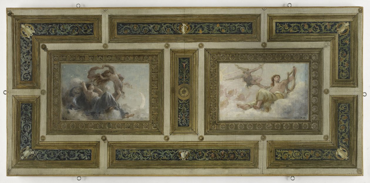 Skizze für das Rathaus von Saint-Maur-des-Fossés: Nacht und Tag von Paul Albert Baudouin