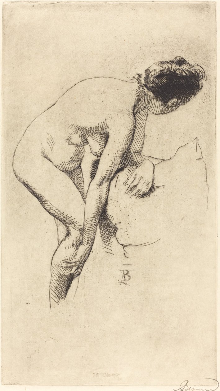 Nackte, die ihr Bein hält von Paul Albert Besnard