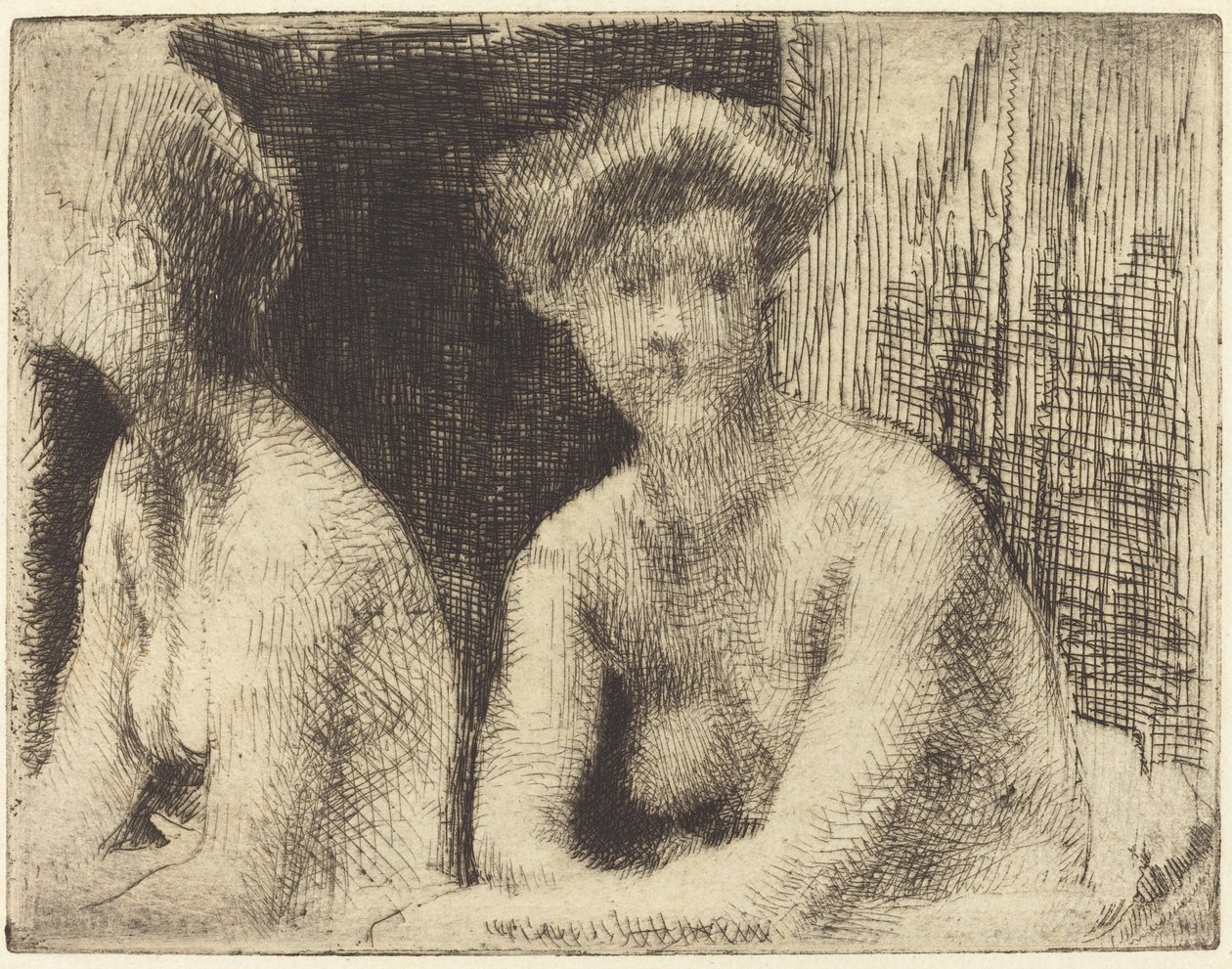 Nackte Frau vor einem Spiegel von Paul Albert Besnard