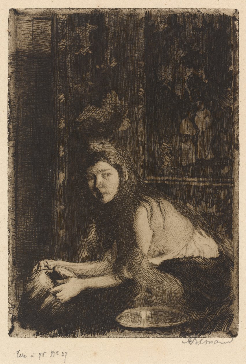 Frau mit einer Vase La femme au vase, 1894 von Paul Albert Besnard