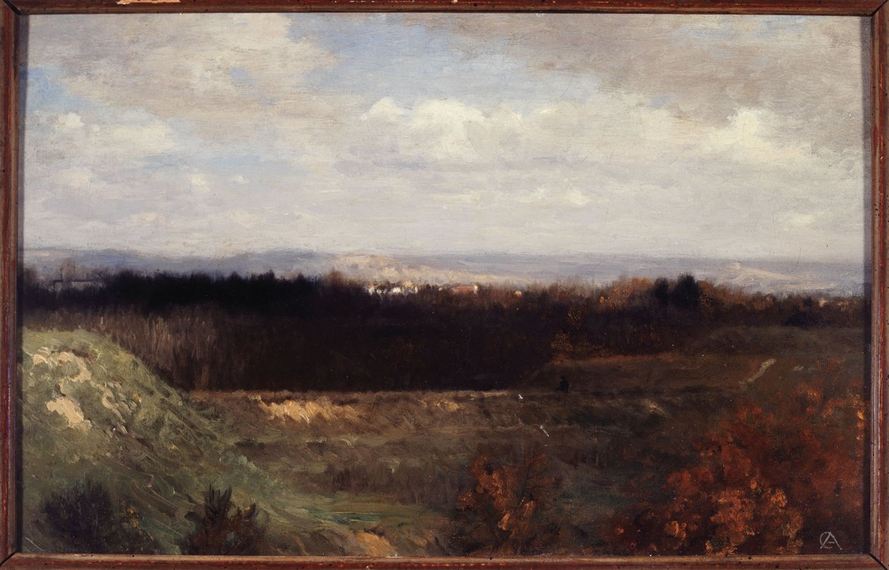 Blick auf den Bois de Boulogne vom Boulevard Suchet, ca. 1860 von Paul Alfred de Curzon