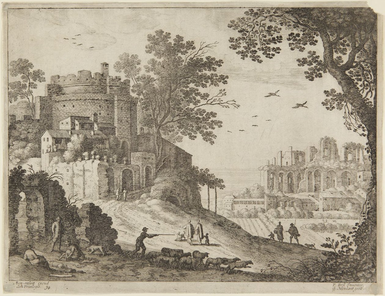 Burg und Hirten von Paul Bril