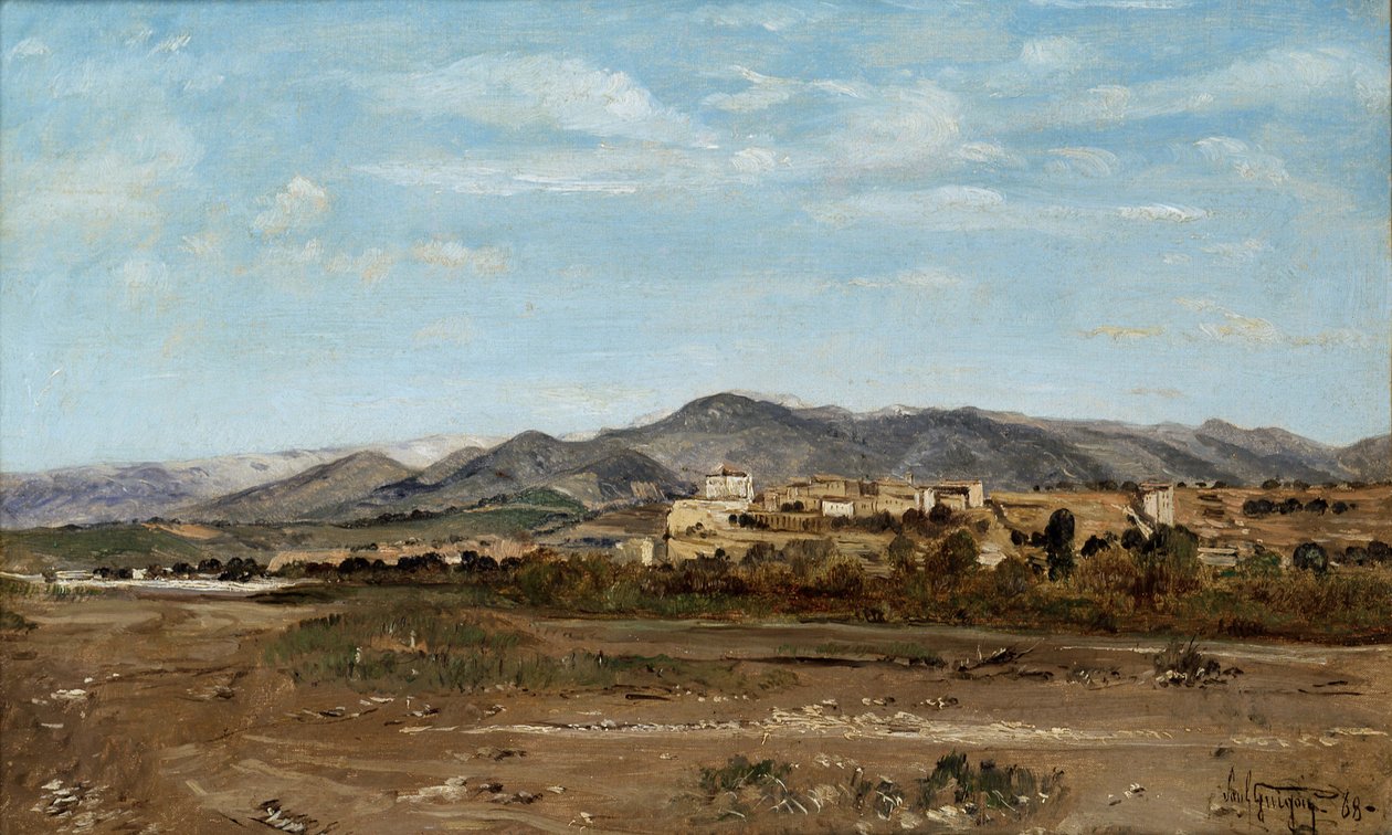 Dorf Lauris, in Vaucluse am Ufer des Flusses Durance, 1868 von Paul Camille Guigou
