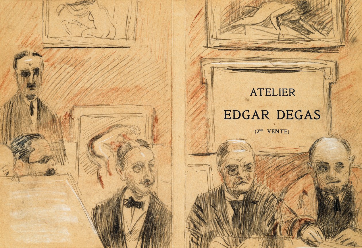 Die Auktionatoren beim Verkauf des Edgar Degas Studios im Dezember 1918 von Paul Cesar Helleu