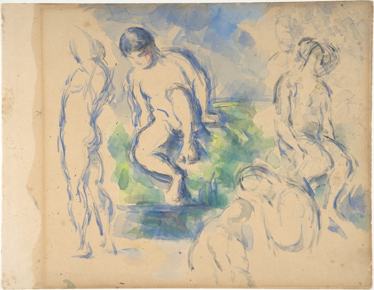Badende (recto); Stillleben (verso) von Paul Cézanne