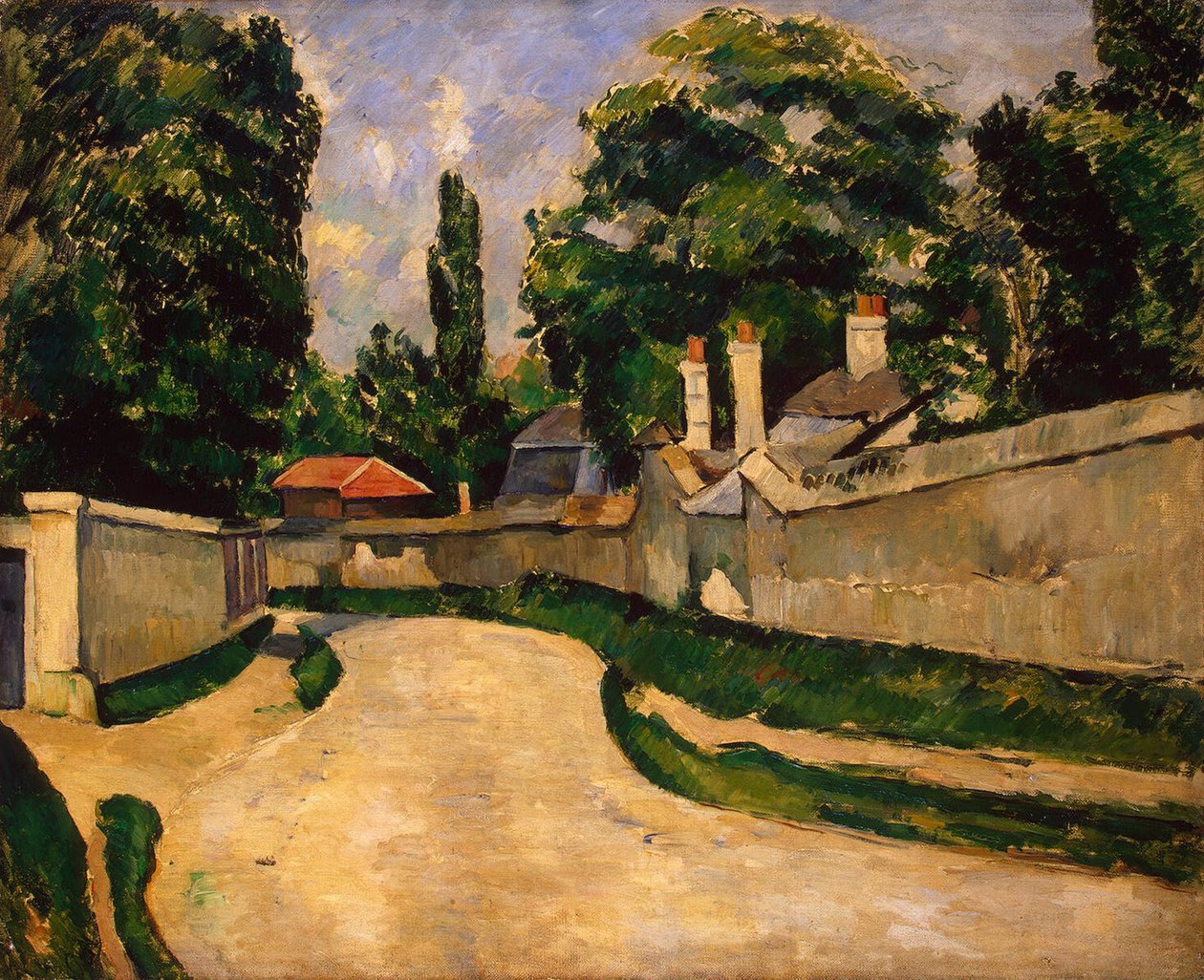 Häuser entlang einer Straße, ca. 1881 von Paul Cézanne