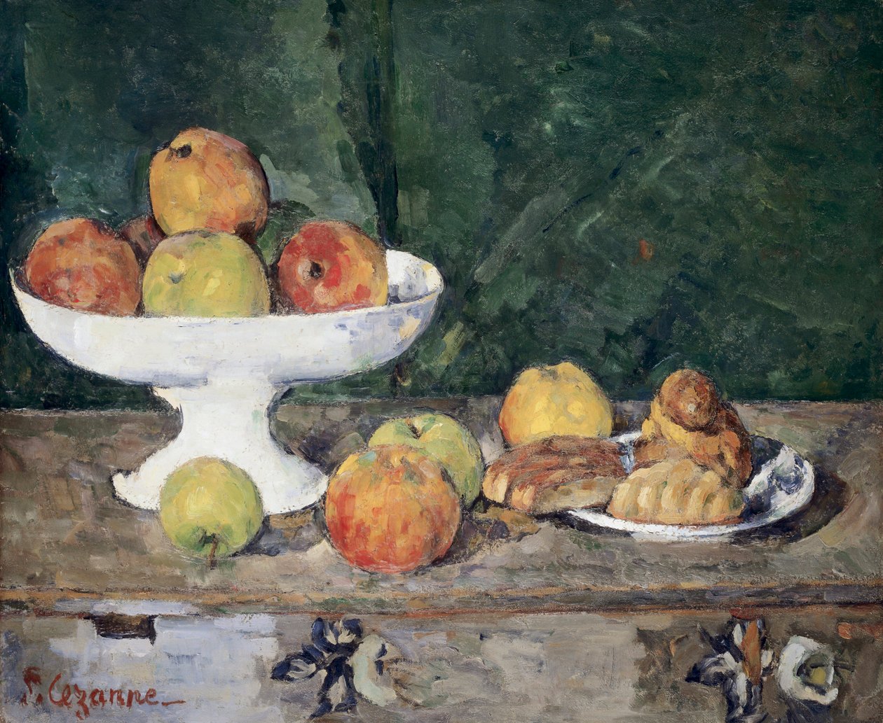 Äpfel und Kuchen von Paul Cezanne