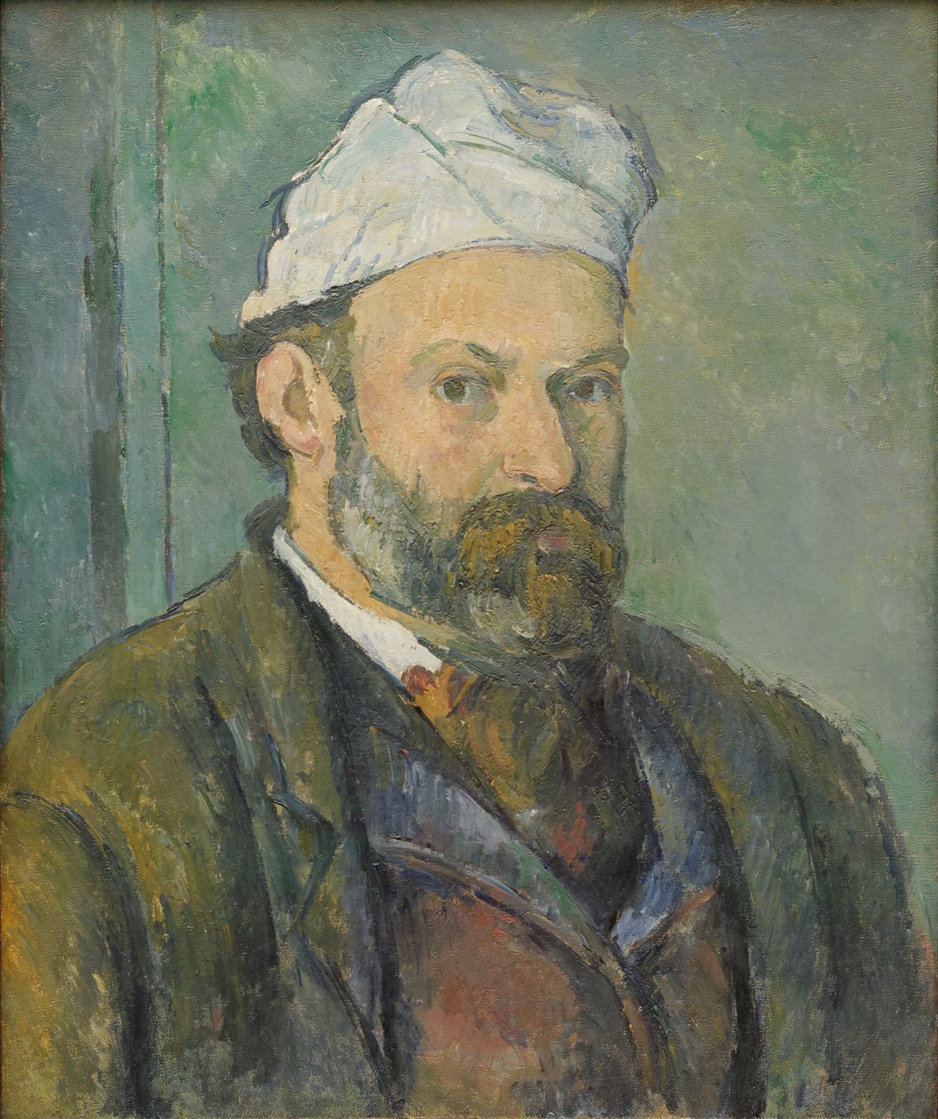 Porträt des Künstlers mit der weißen Mütze von Paul Cézanne
