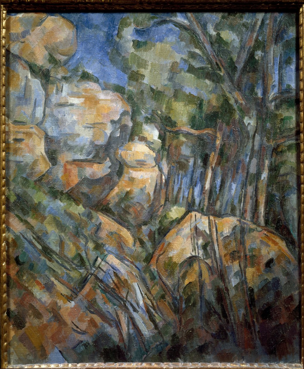 Felsen nahe den Höhlen über Chateau Noir von Paul Cézanne