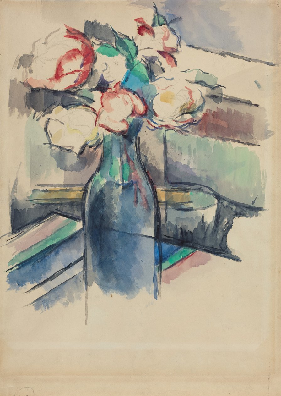 Rosen in einer Flasche von Paul Cézanne