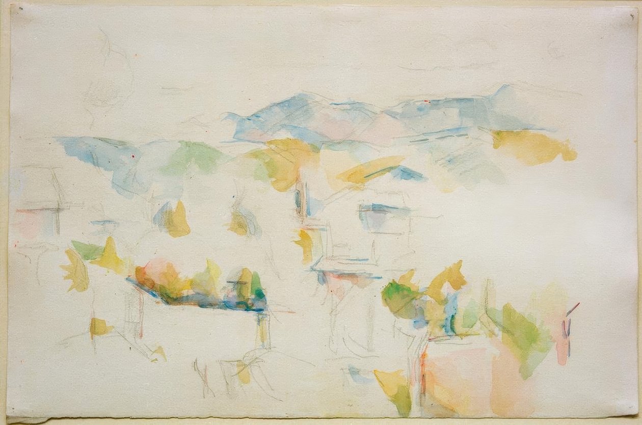 Gebirgige Landschaft in der Umgebung von Aix-en-Provence von Paul Cézanne